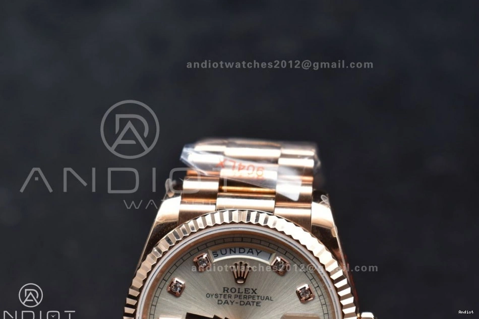 RG with Square 904L Diamond on 36 Bracelet Best Steel (Gain Silver Weight) DayDate Edition Dial President V5 QF vr3255 0310